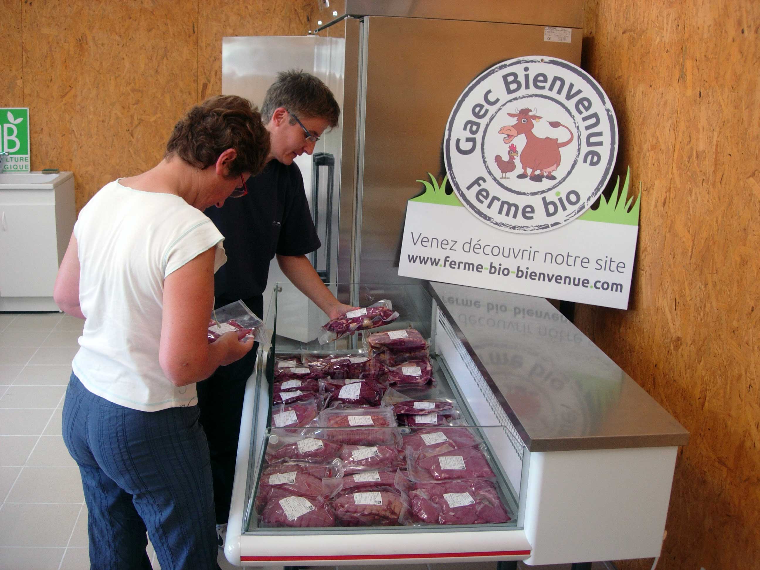 magasin bio de viande et volaille du Gaec Bienvenue aux Herbiers 85